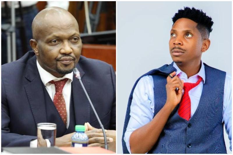 Photocollage of CS Moses Kuria and Eric Omondi.